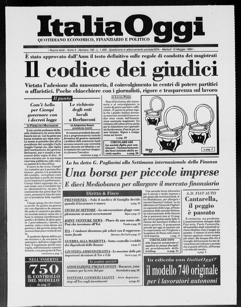 Italia oggi : quotidiano di economia finanza e politica